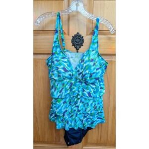 Paradise Bay Women's Size 12 One Piece Padded Bra Adj Straps Floral